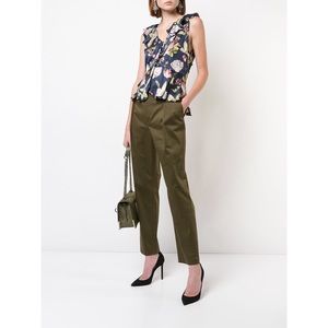 Alice & Olivia Grady tapered army green trousers